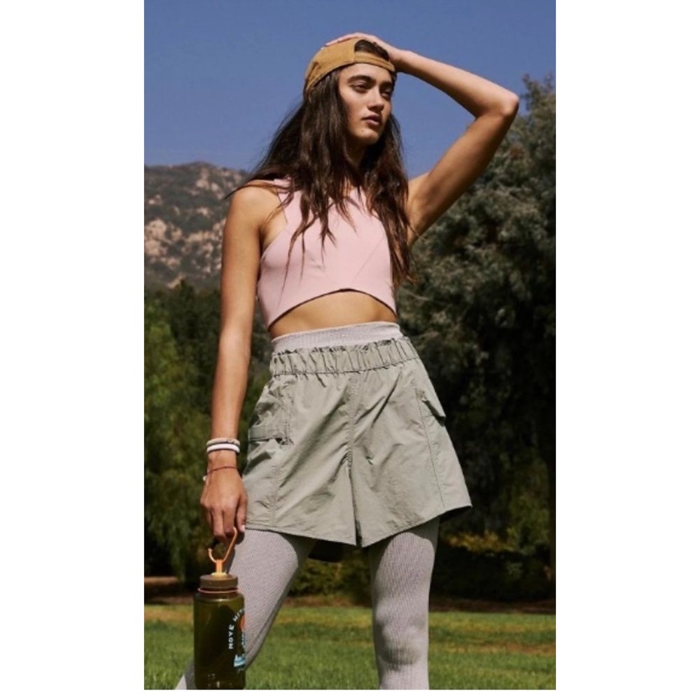 Free People Women's In The Wild Shorts Grey Olive Sz M